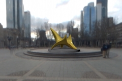 Trans-dimensional object "nimbus - LL" Bronze polished PHOTOMONTAGE