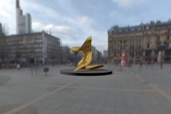 Trans-dimensional object "nimbus - LL" Bronze polished PHOTOMONTAGE