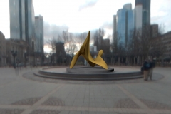 Trans-dimensional object "nimbus - LL" Bronze polished PHOTOMONTAGE