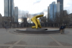 Trans-dimensional object "nimbus - LL" Bronze polished PHOTOMONTAGE