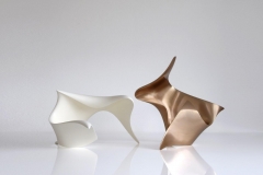 trans-dimensional object "wavespace" Lacquer technique / Bronze